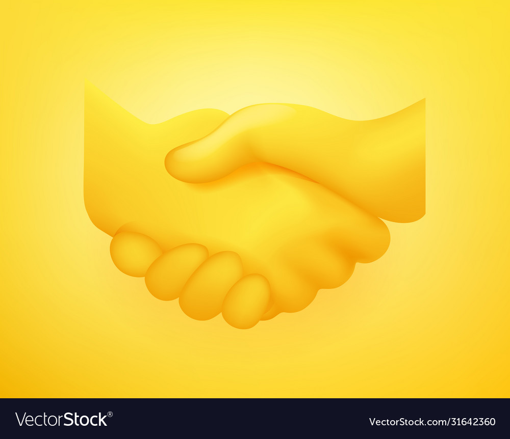 Emoticons shaking hands Royalty Free Vector Image