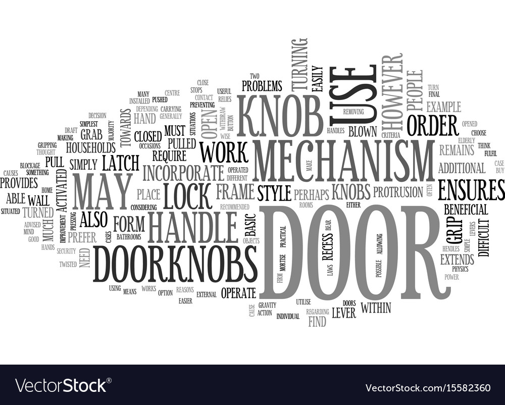 Which Door Handle Should You Choose Text Word Vector Image