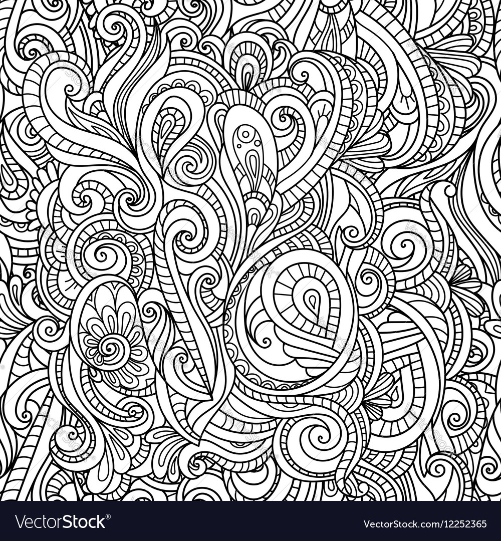 Black And White Seamless Pattern In A Zentangle Vector Image