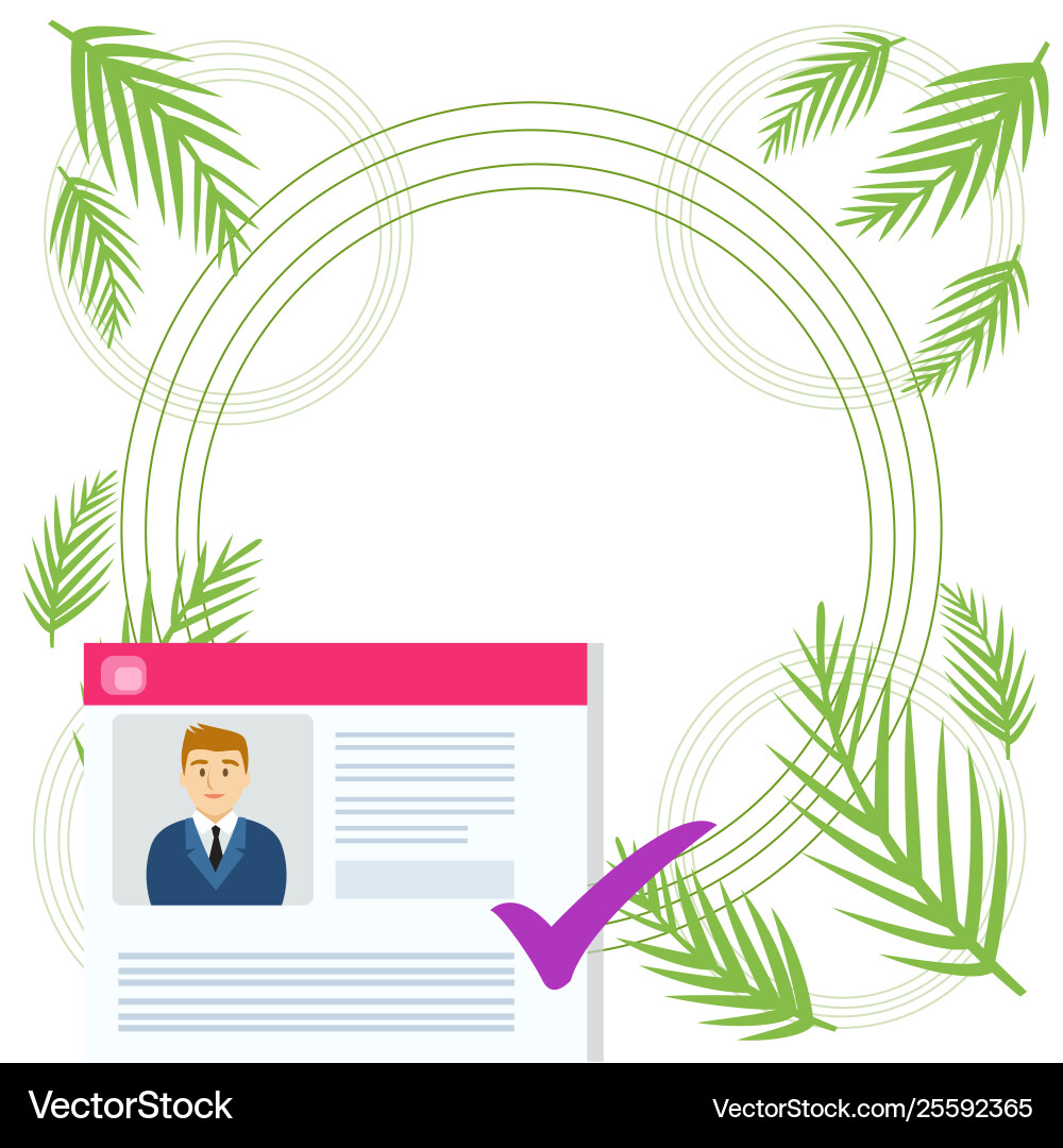 Curriculum vitae young male candidate marked Vector Image