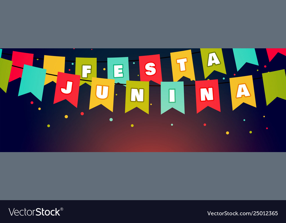 Festa Junina Holiday Flags Banner Royalty Free Vector Image