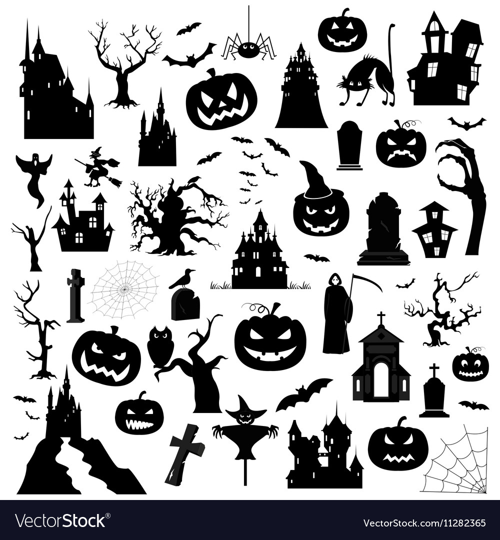 Halloween holiday graphic template Flat icons Vector Image