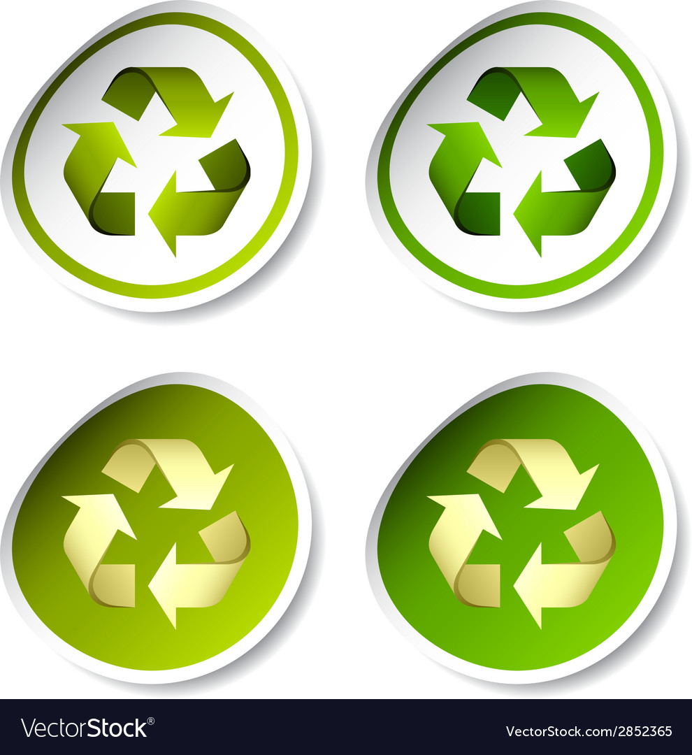 Recycle Stickers Royalty Free Vector Image - Vectorstock