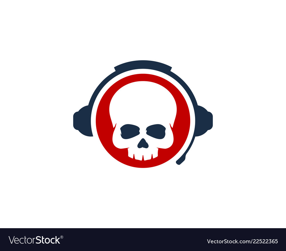 Skull podcast logo icon design