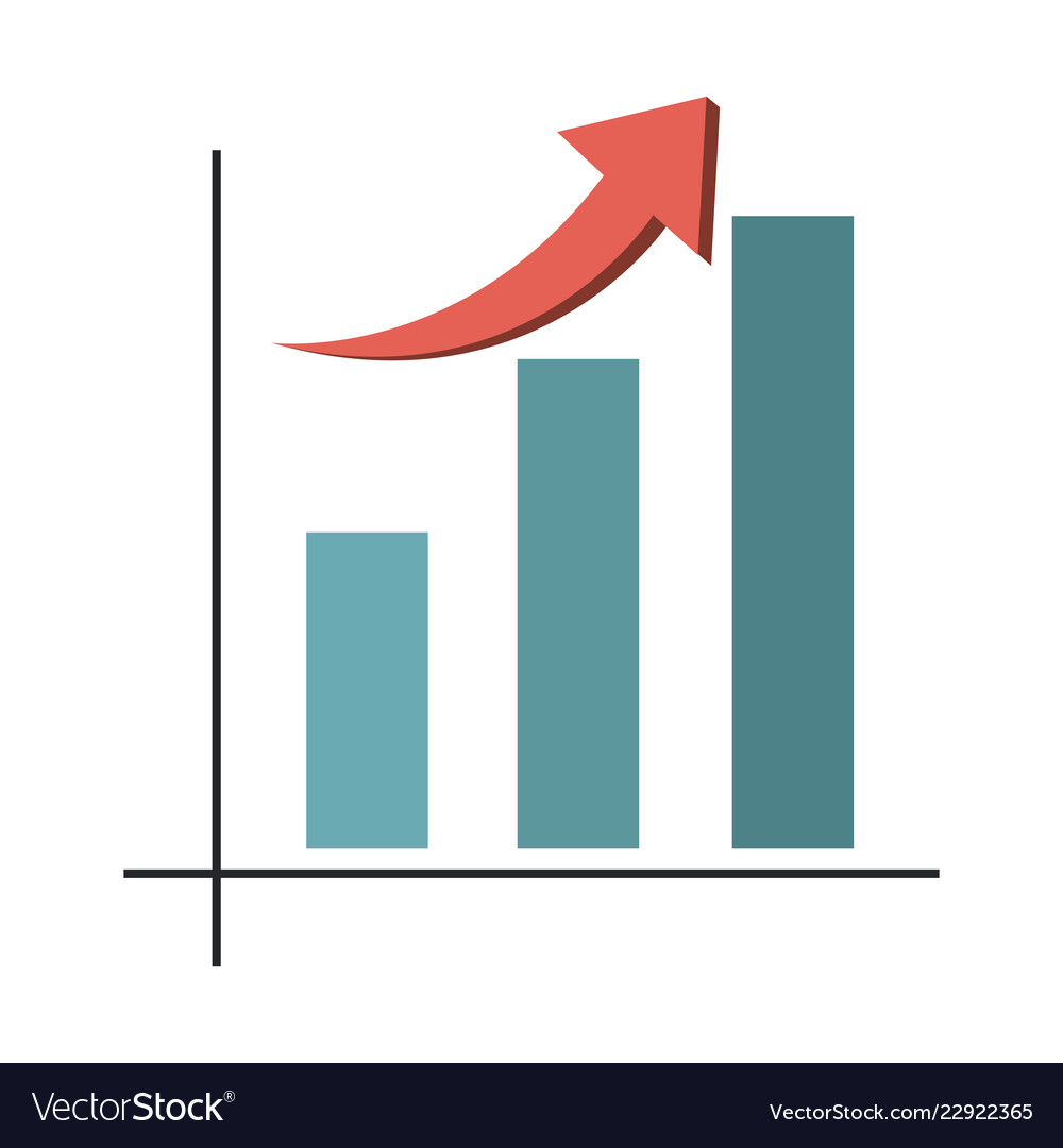 Statistics graph increasing Royalty Free Vector Image