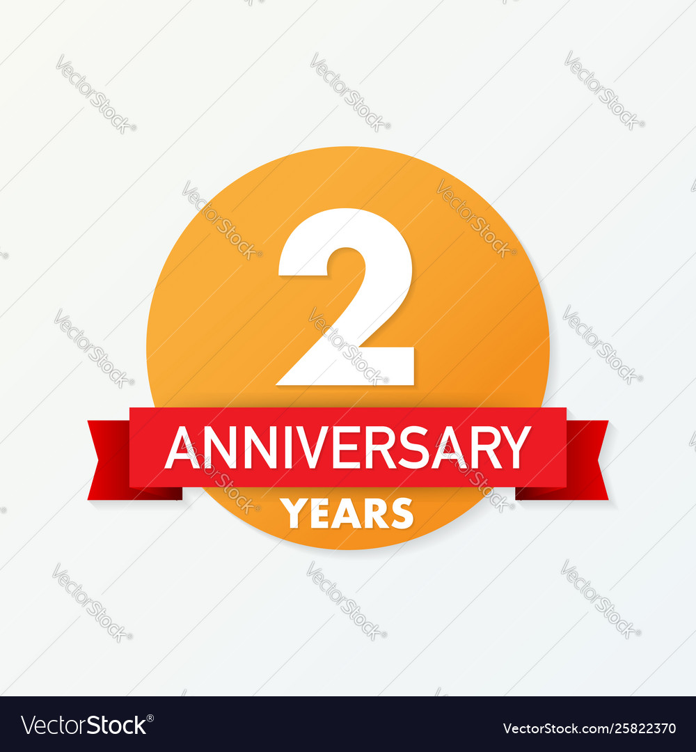 2 Years Anniversary Emblem Anniversary Icon Vector Image