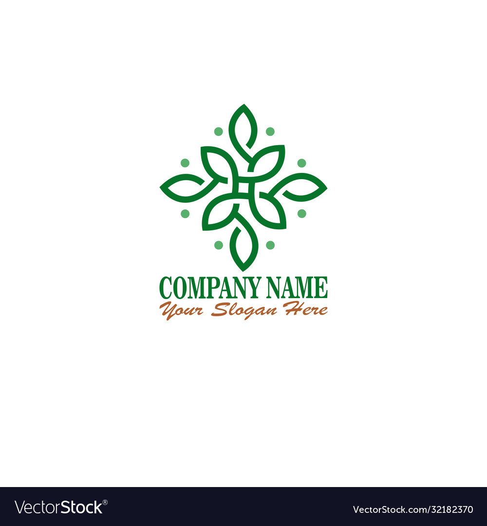 Abstract green leaf company logo