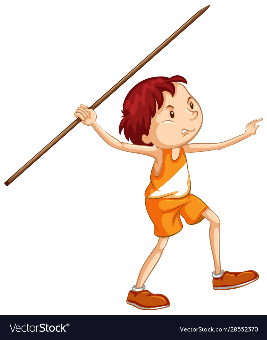 Athlete doing javelin on white background Vector Image