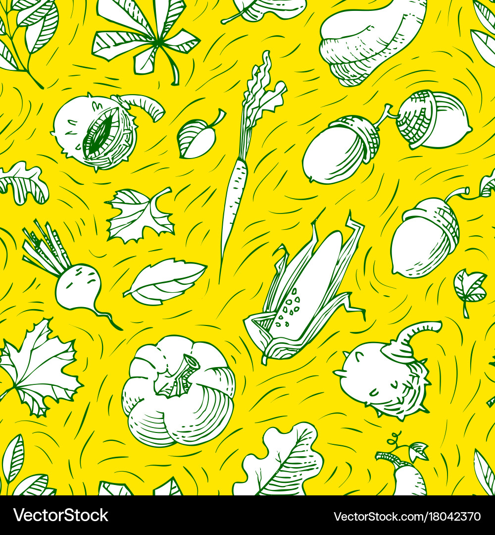 Autumn seamless pattern fall season background Vector Image