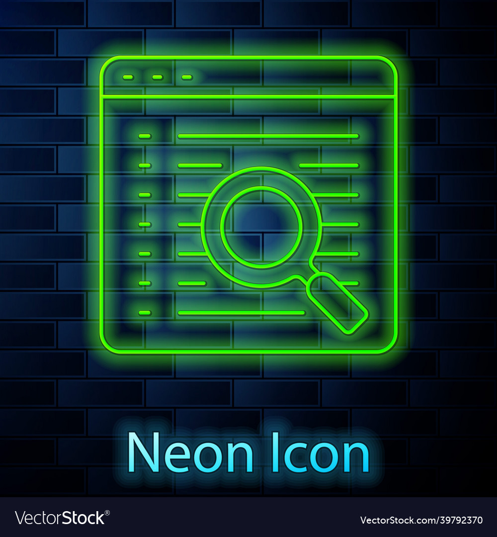 Glowing neon line search engine icon isolated Vector Image