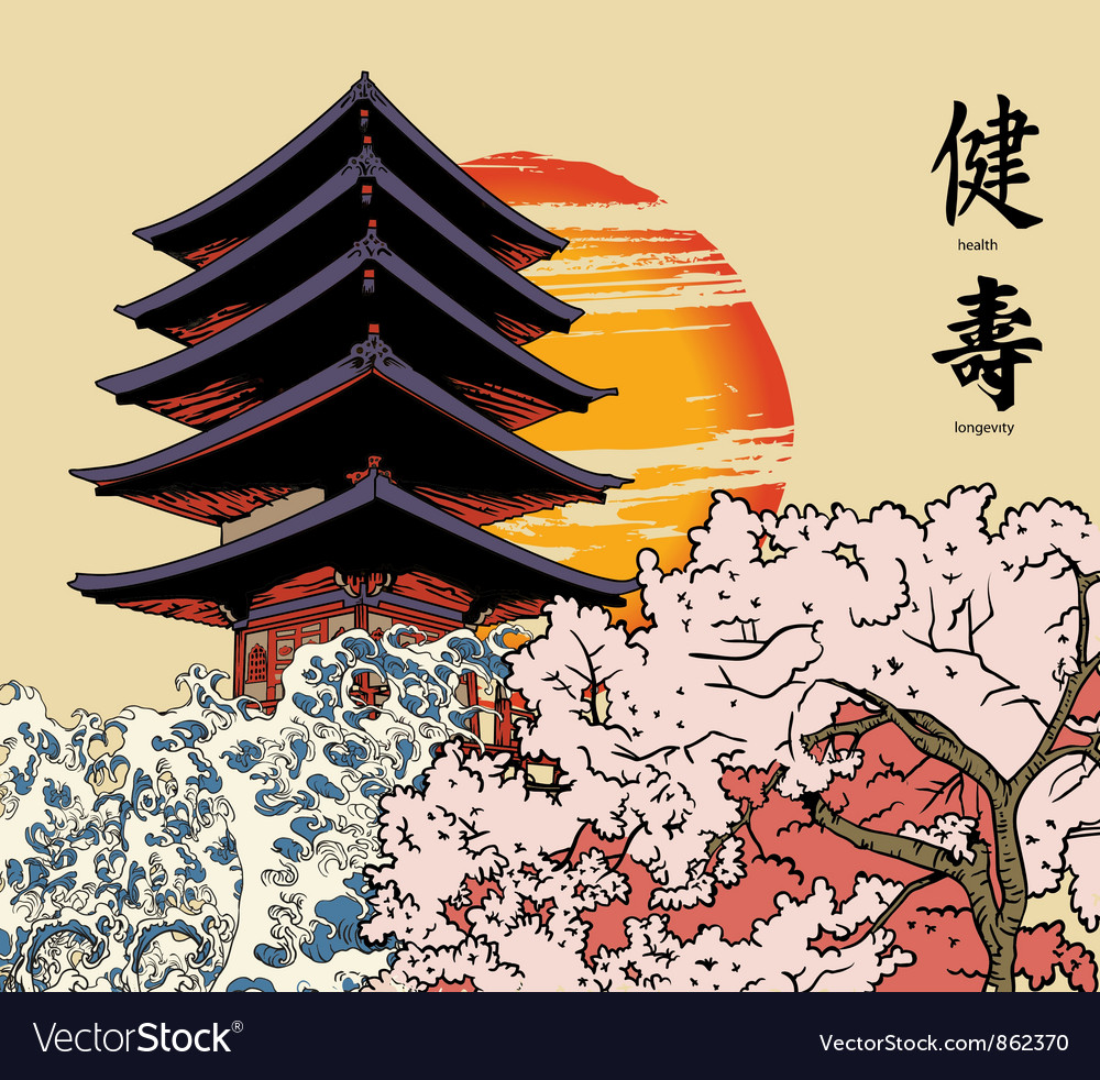 Japanese background Royalty Free Vector Image - VectorStock