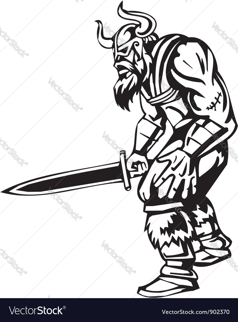 Nordic viking - vinyl-ready Royalty Free Vector Image