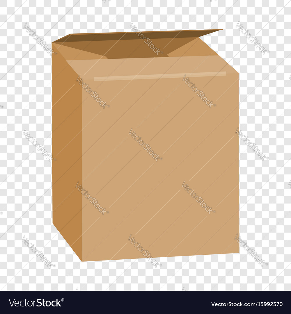 Opened brown rectangle box mockup realistic style Vector Image