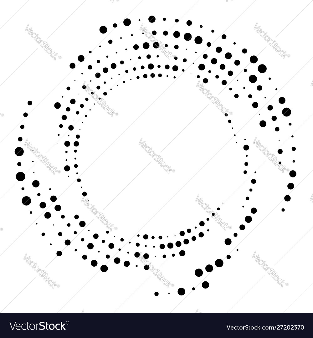 Random dotted dots halftone speckles concentric Vector Image