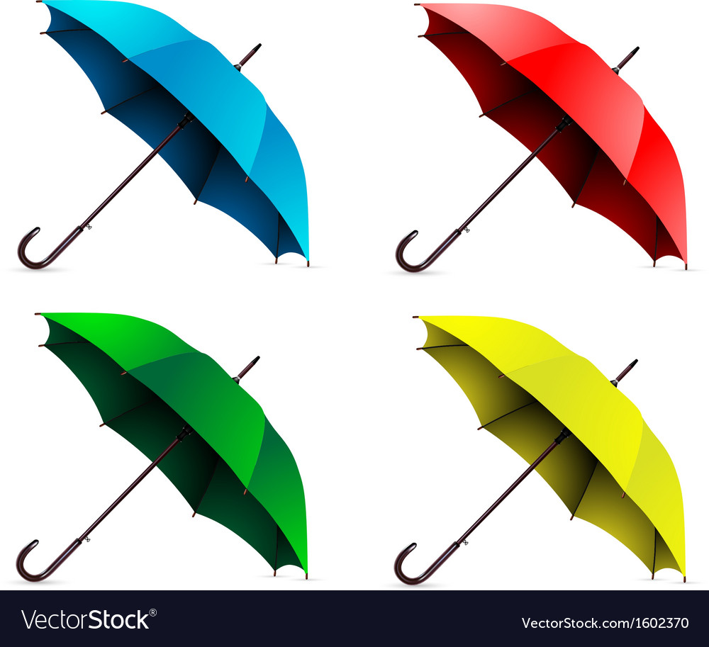 Umbrella set Royalty Free Vector Image - VectorStock