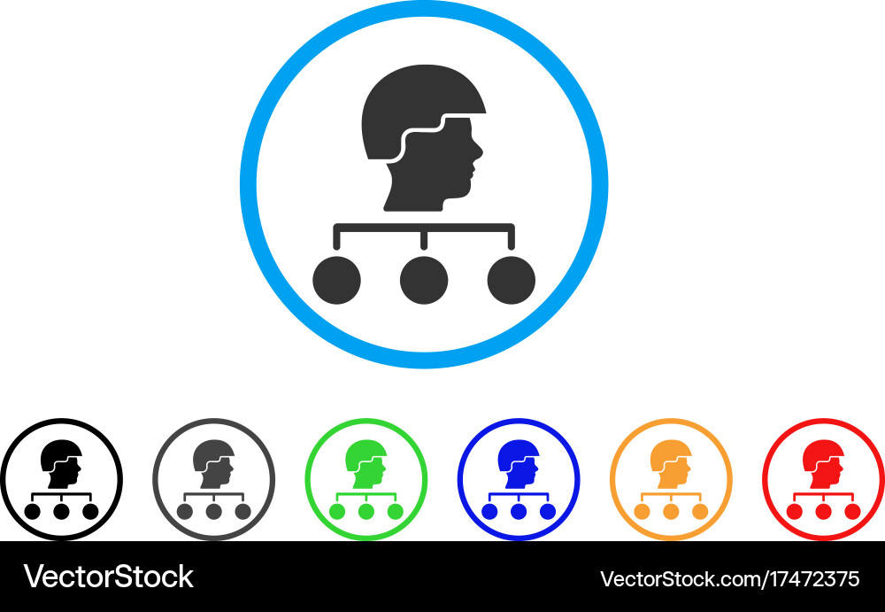 Builder management links rounded icon Royalty Free Vector
