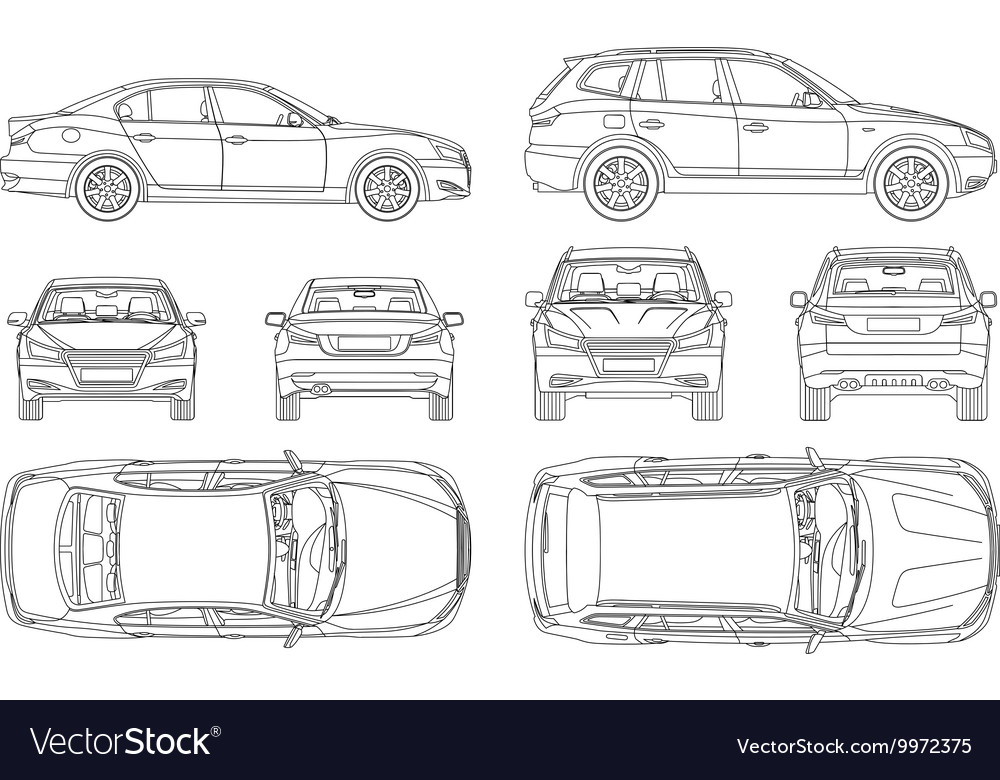 car outline drawing top view