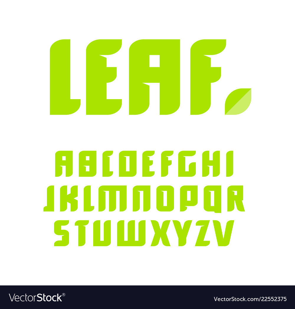 Green letters set latin alphabet natural vector image Green letters set latin alphabet natural