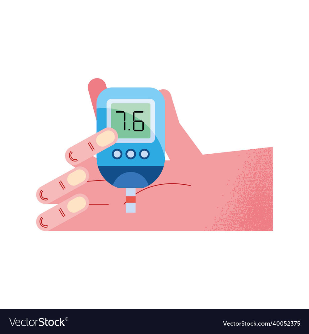 Hand with glucometer Royalty Free Vector Image