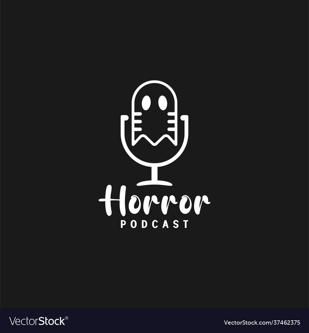 Horror podcast logo design ghost symbol as the Vector Image