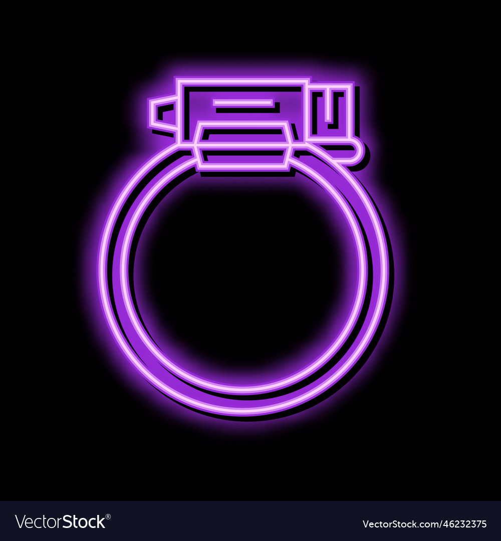 Hose Clamp Neon Glow Icon Royalty Free Vector Image 5955