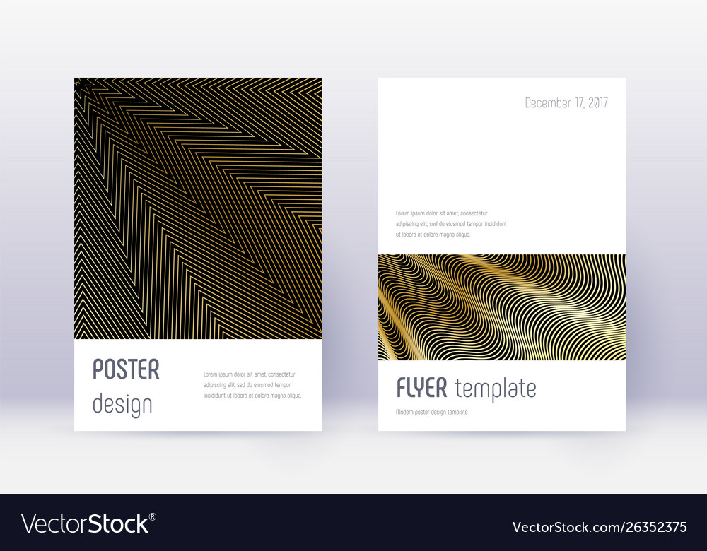 Minimalistic cover design template set gold abstr Vector Image