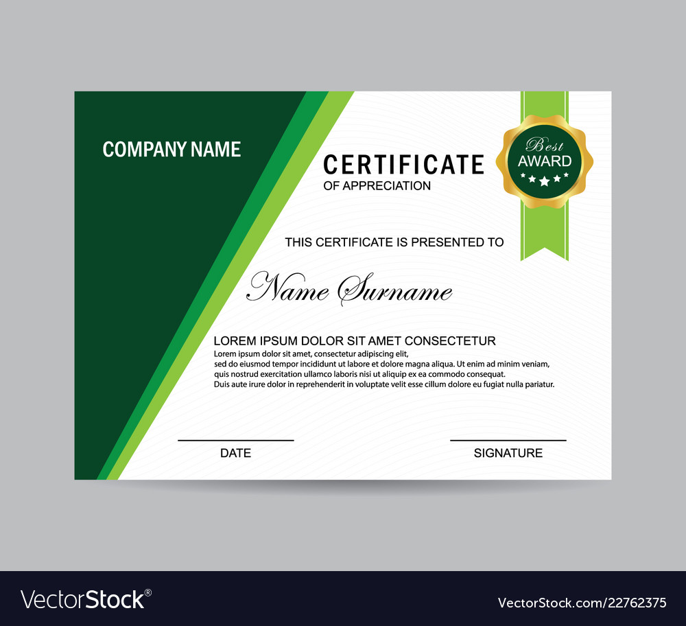 Modern certificate template Royalty Free Vector Image