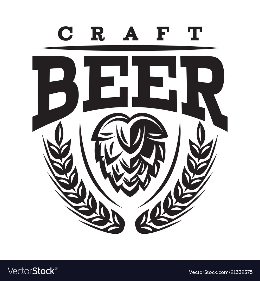 Monochrome with hops for beer vector image Monochrome with hops for beer