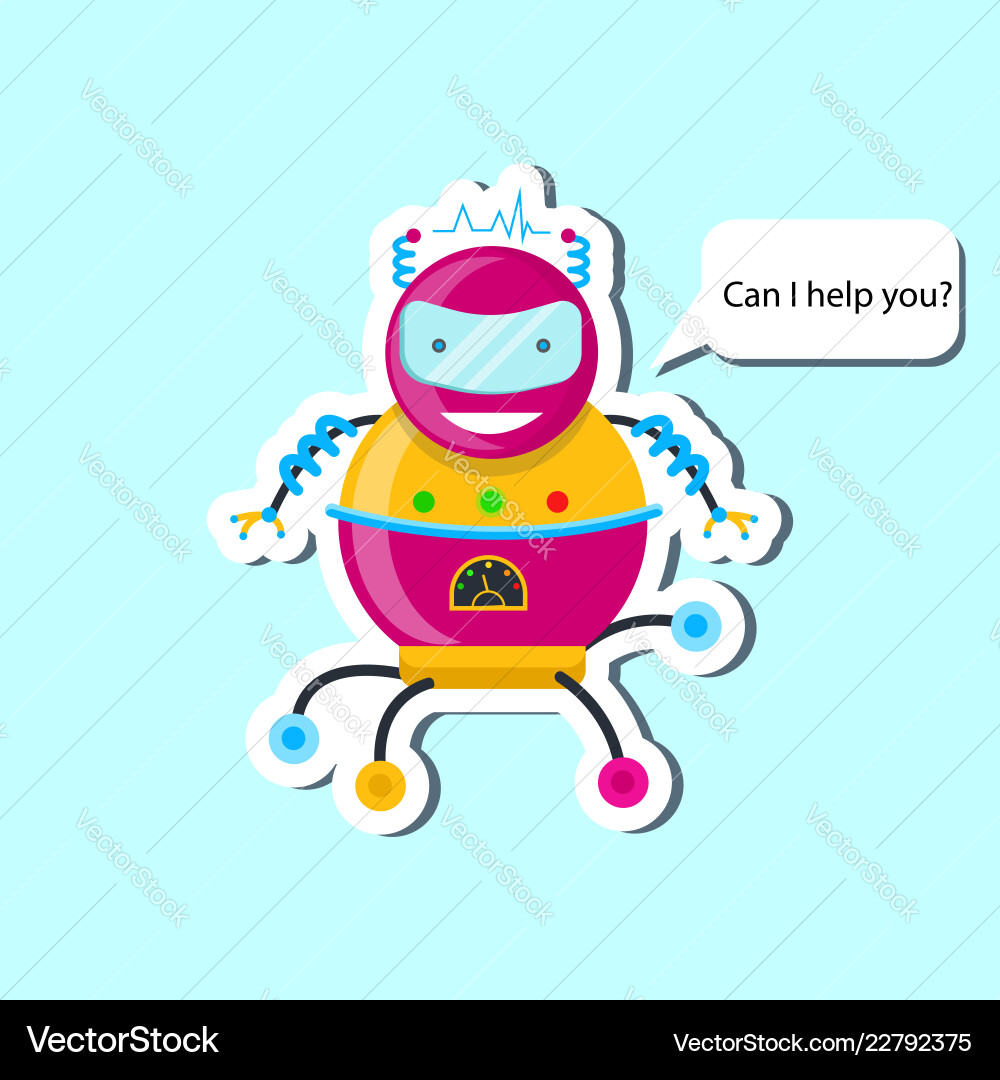 Robot in flat style Royalty Free Vector Image - VectorStock