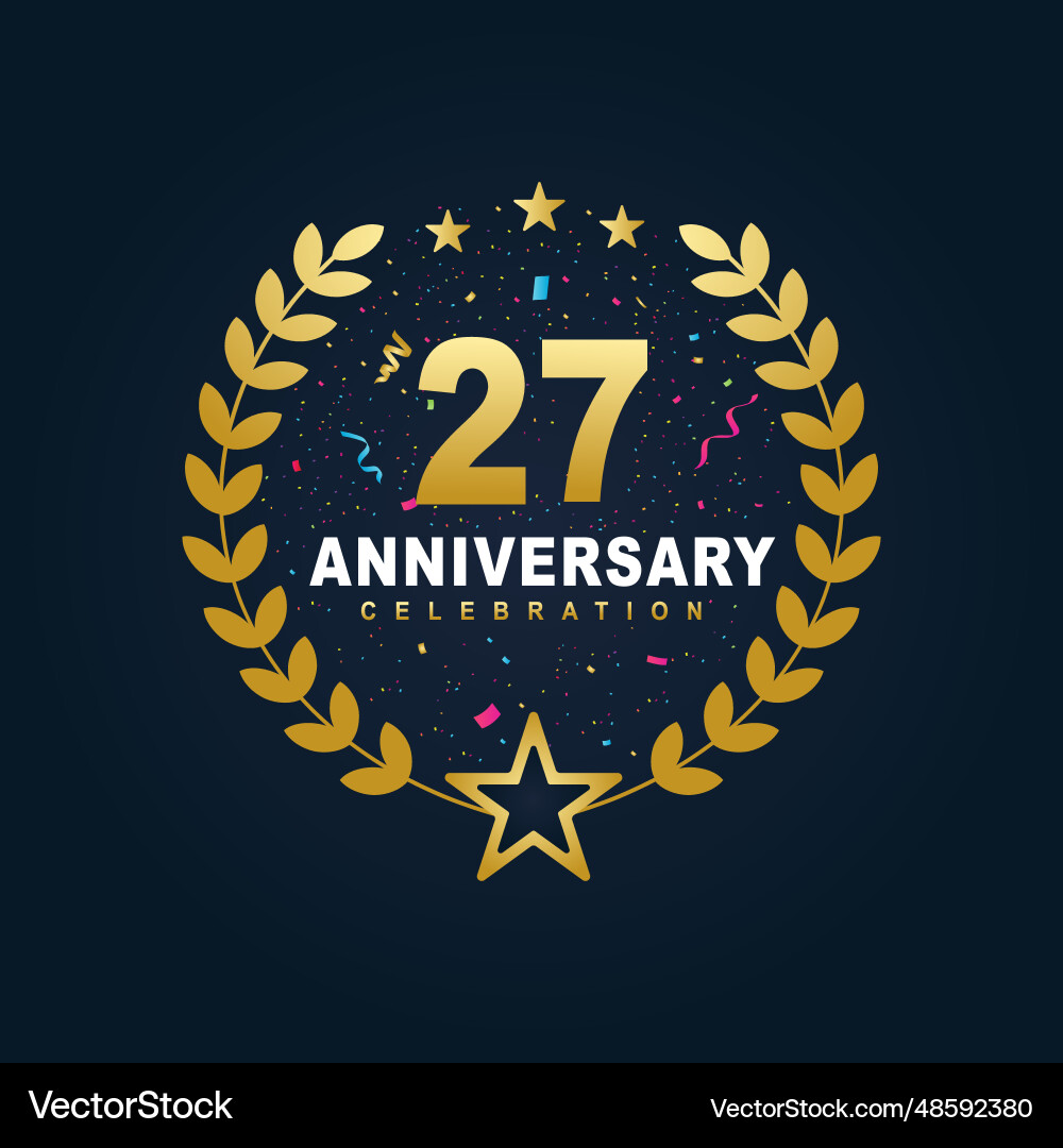 27 anniversary celebration design Royalty Free Vector Image