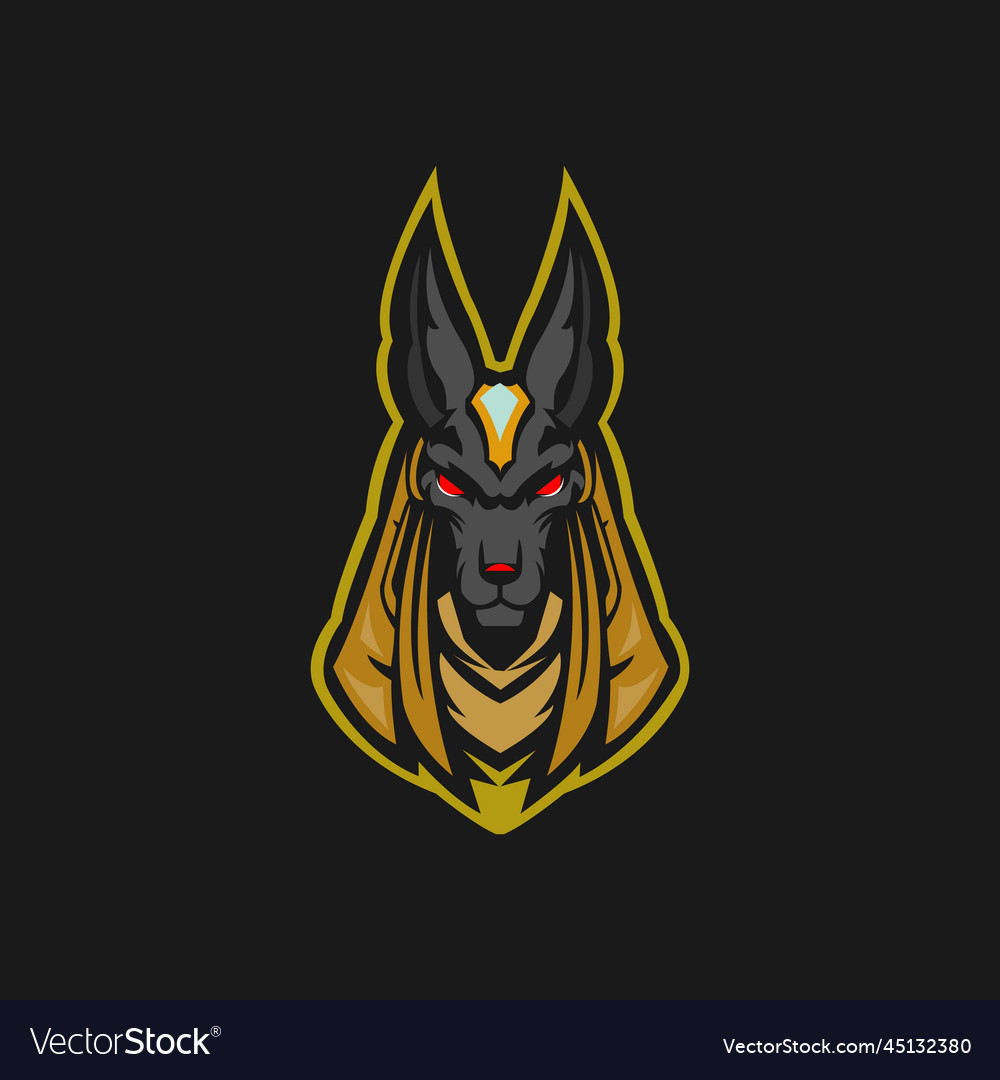 Anubis mascot logo template for streamer team Vector Image