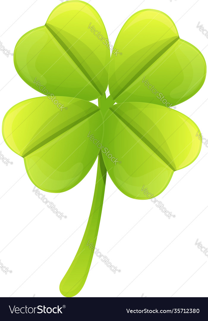 Clover celebration icon cartoon style Royalty Free Vector