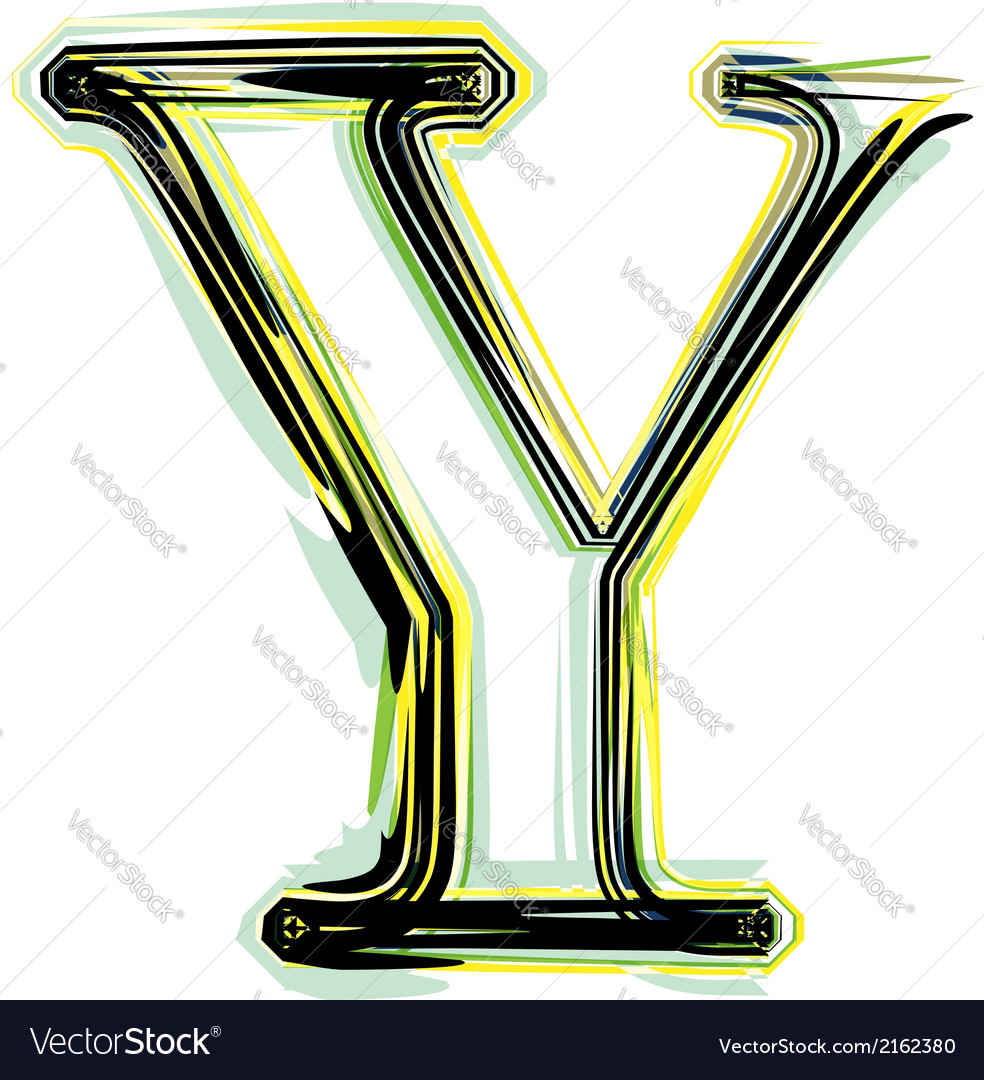 Font letter y Royalty Free Vector Image - VectorStock