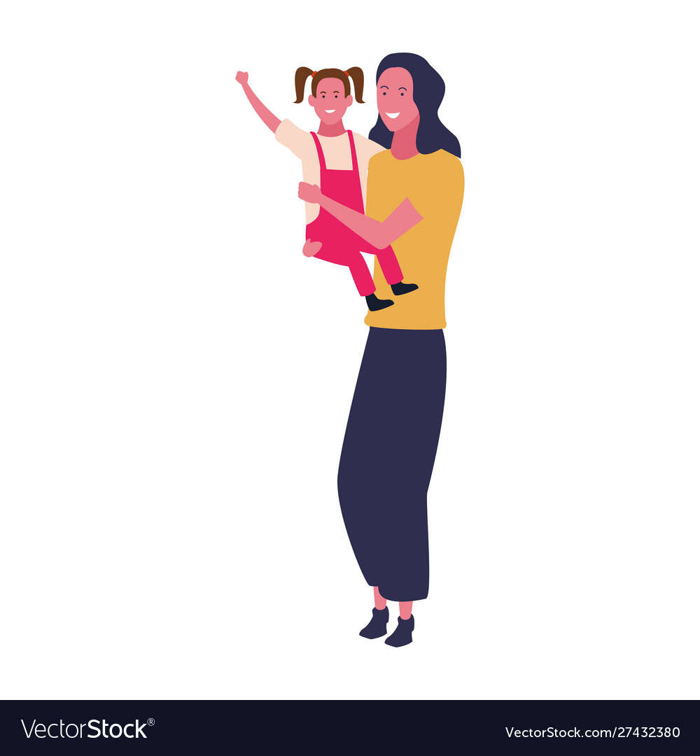 Mother and little daughter design Royalty Free Vector Image