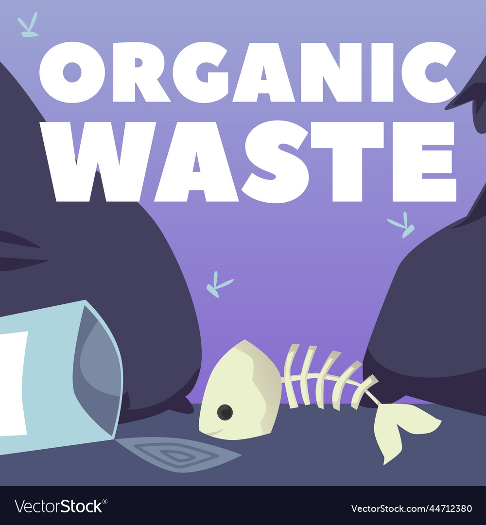 Organic And Food Waste Banner Or Poster Design Vector Image