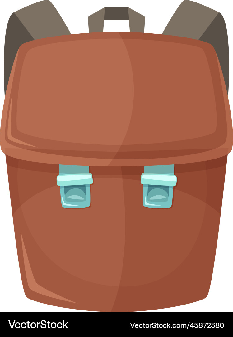 School bag icon cartoon leather kid backpack Vector Image