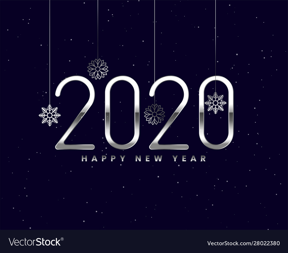 Shiny silver 2020 new year background