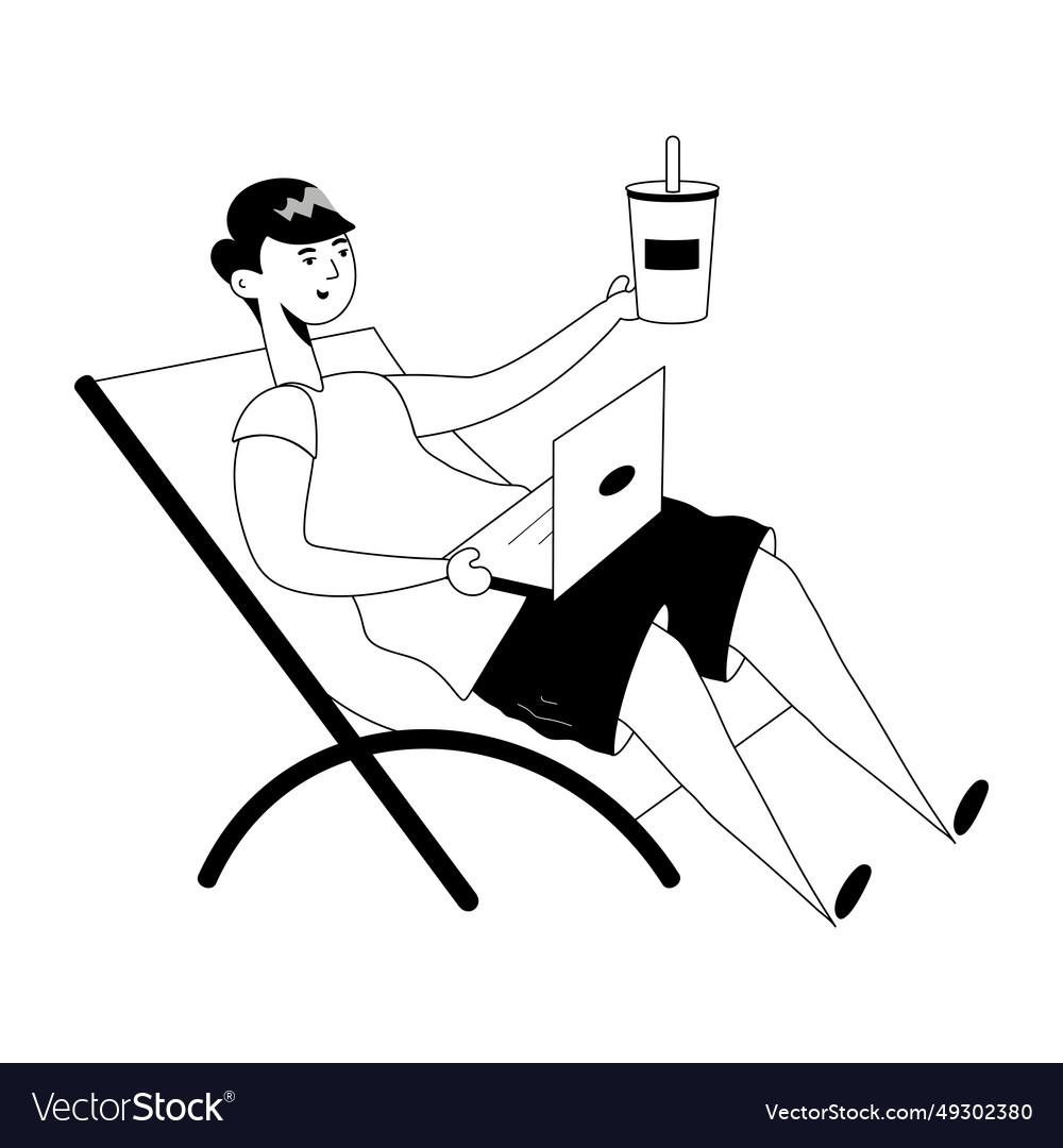 Vacation work Royalty Free Vector Image - VectorStock