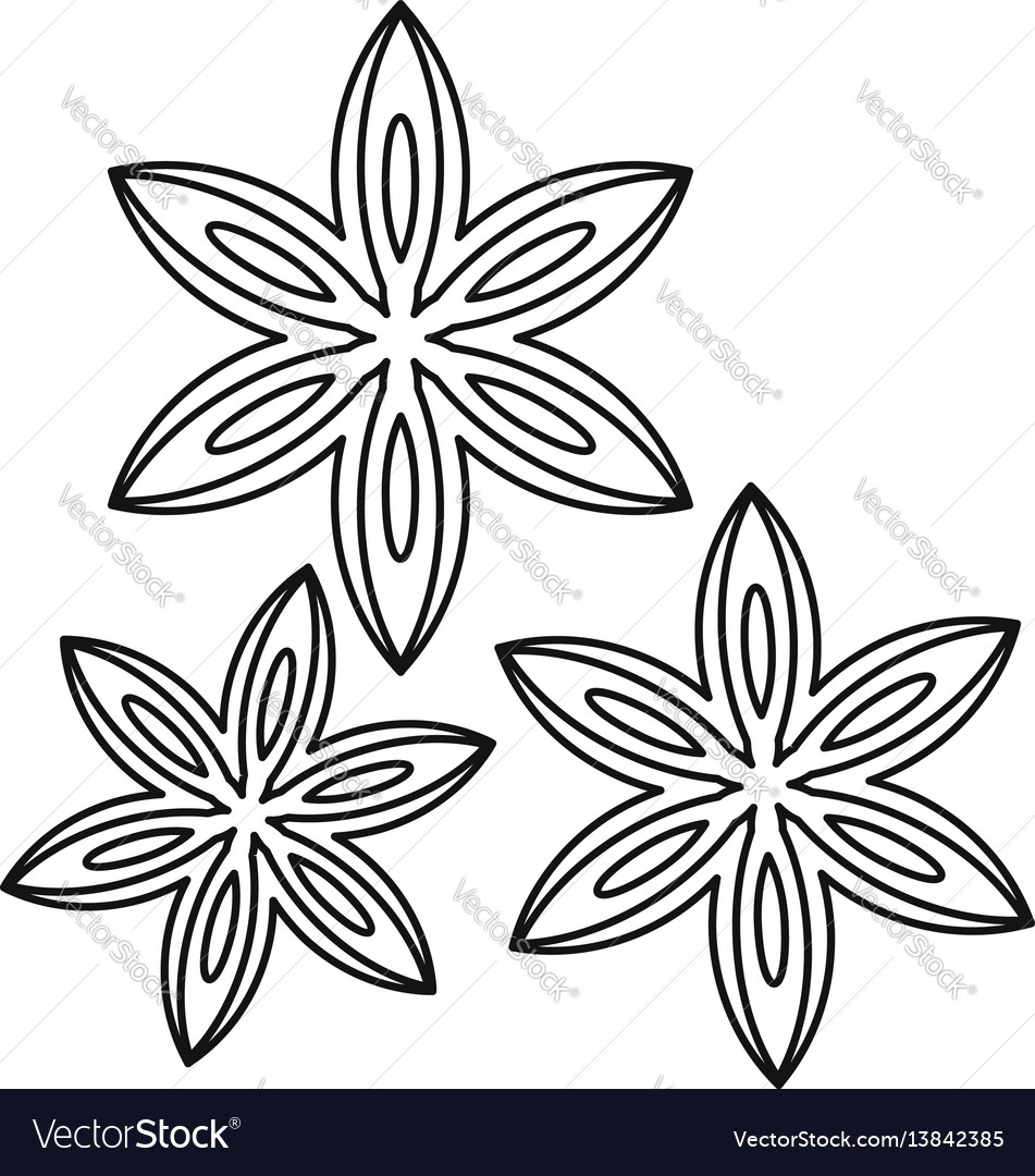 Anise icon outline style Royalty Free Vector Image