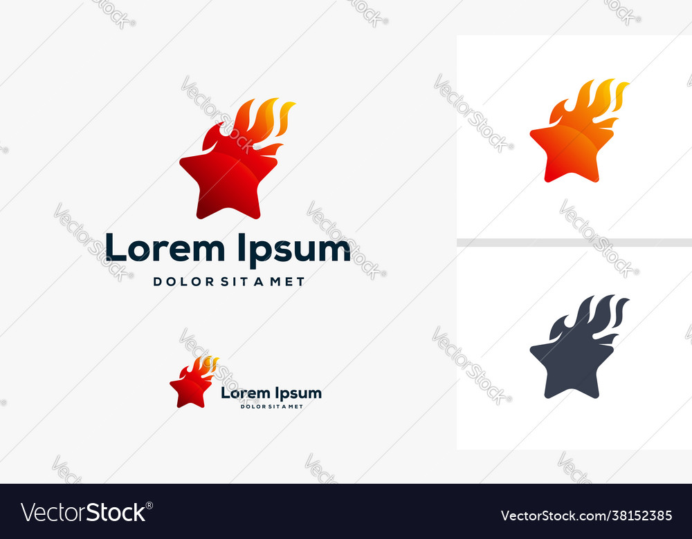 Fire star logo designs concept and star logo Vector Image