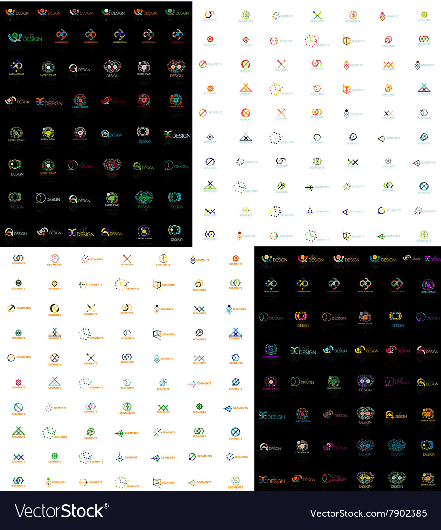 Huge mega collection of abstract logos Royalty Free Vector