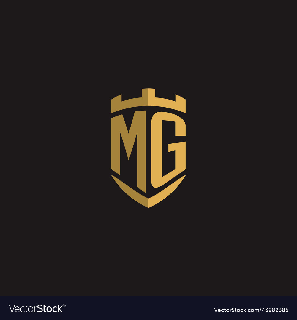 Initials Mg Logo Monogram With Shield Style Design