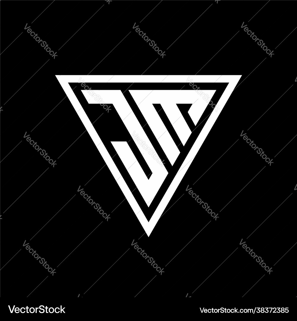 Jm logo monogram with triangle shape designs Vector Image