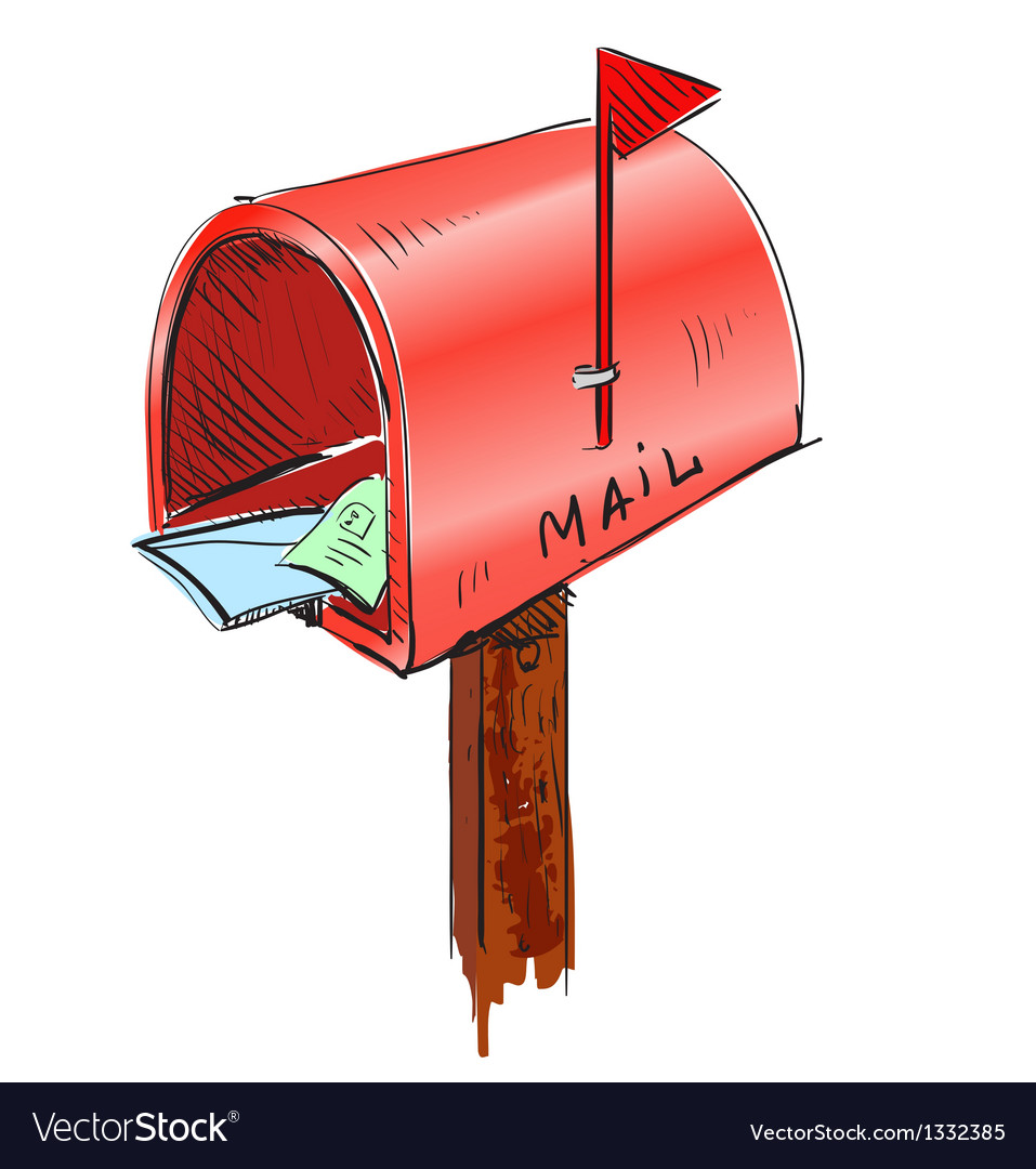 Mailbox cartoon icon Royalty Free Vector Image