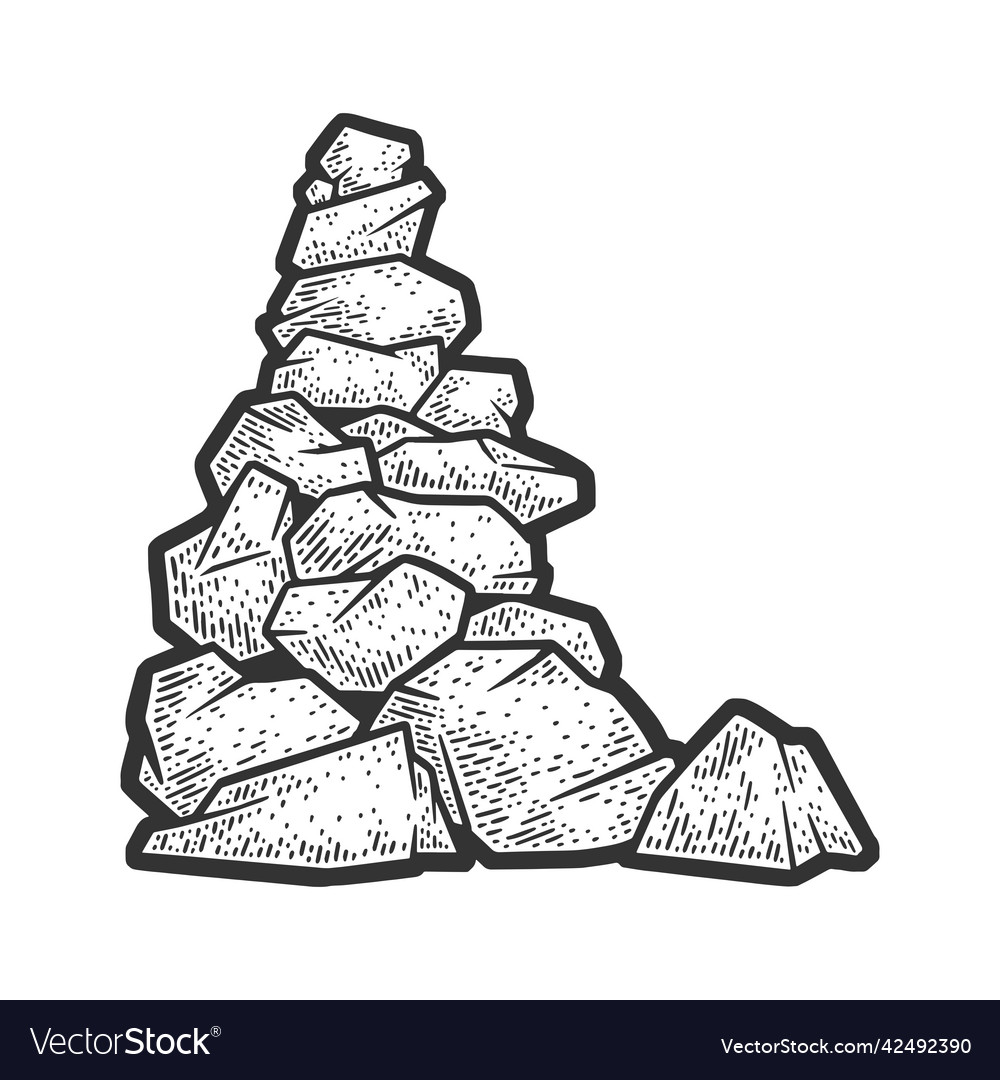 Cairn stones sketch Royalty Free Vector Image - VectorStock