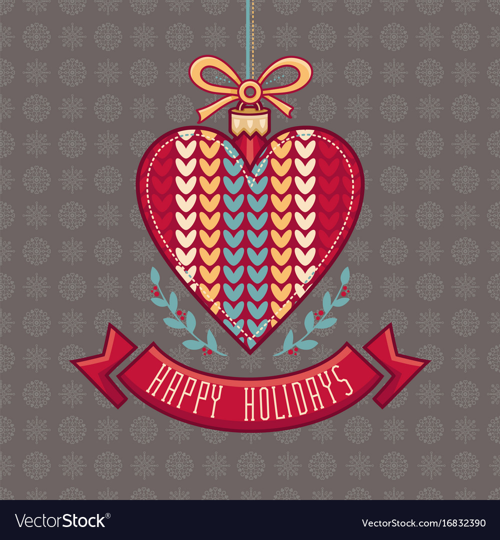 Christmas Greeting Card Ornament Decorate Vector Image