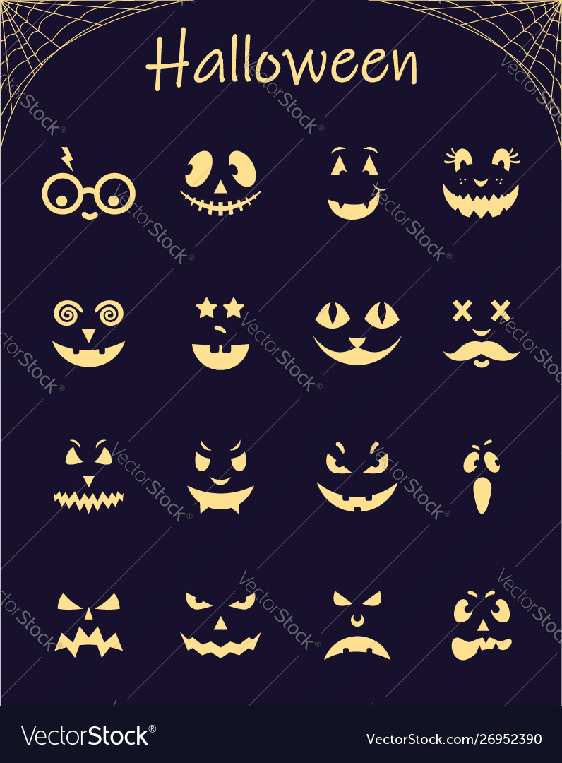 Halloween silhouette pumpkins vector image Halloween silhouette pumpkins