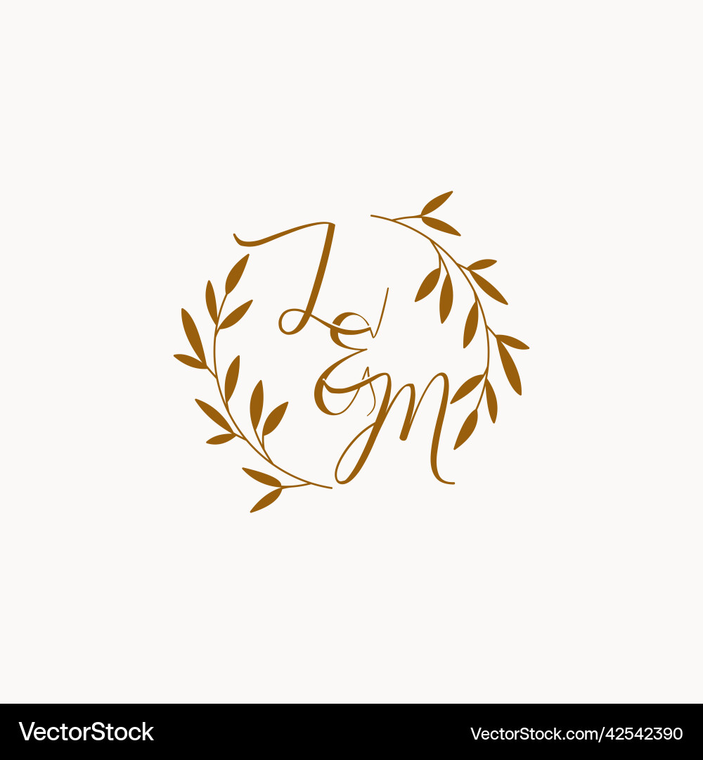 Lm initial wedding monogram logo Royalty Free Vector Image