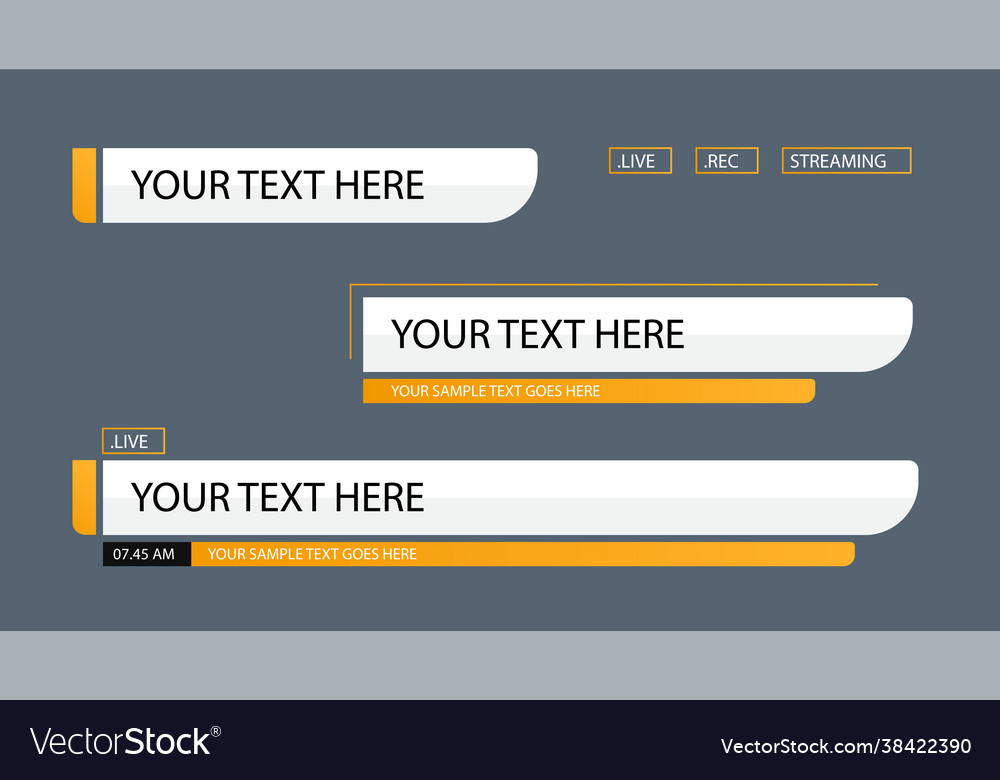 Lower Third Design With Yellow Shape Overlay Vector Image