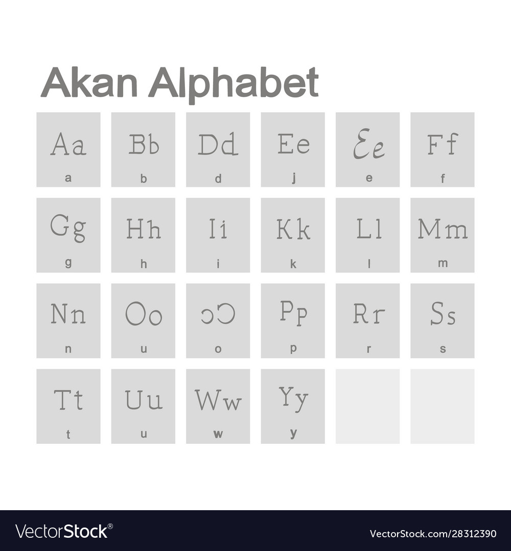 Monochrome icons with akan alphabet Royalty Free Vector